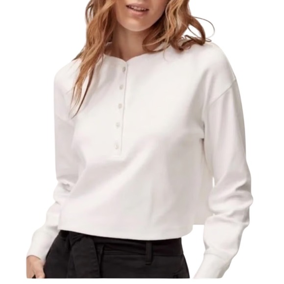 Wilfred Free Tops - Wilfred Free Mavis Ribbed Cropped Long Sleeve Top Women Size